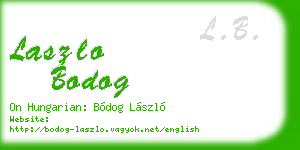 laszlo bodog business card